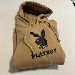 PLAYBOY Tab Hoodie with Black Logo- size Medium